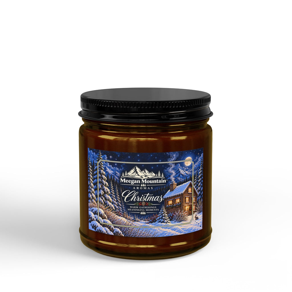 Christmas Cabin Soy Candle — Scented Amber Jar (4oz & 9oz)