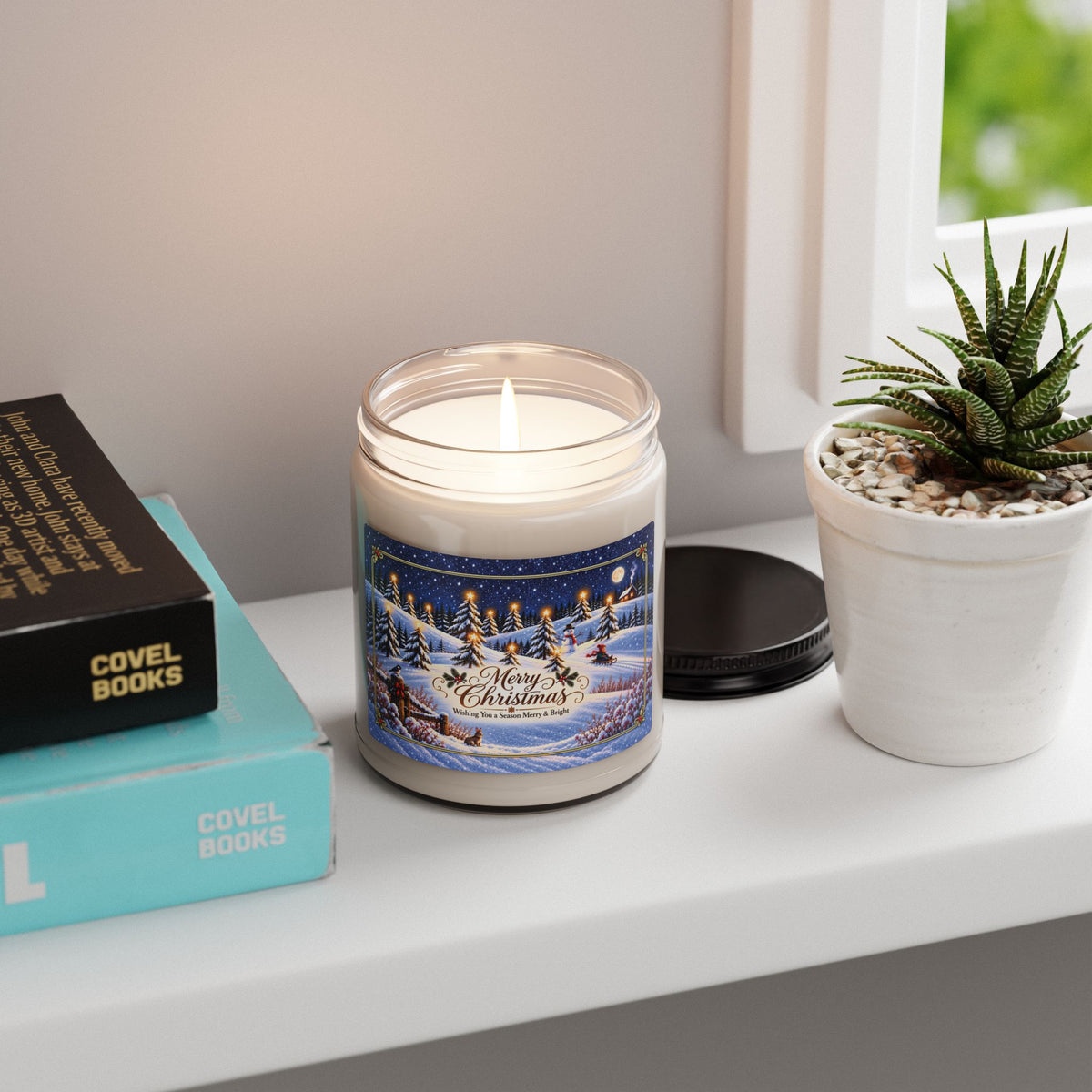 Winter Evening Snowy Pines Soy Candle — 9oz Scented Holiday Candle