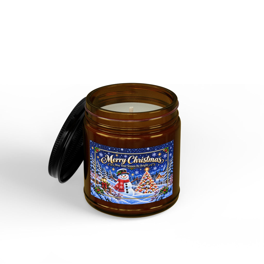 Christmas Scented Soy Candle — Merry Christmas Snowman Jar (4oz & 9oz)