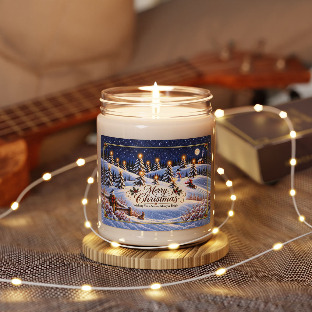 Winter Evening Snowy Pines Soy Candle — 9oz Scented Holiday Candle