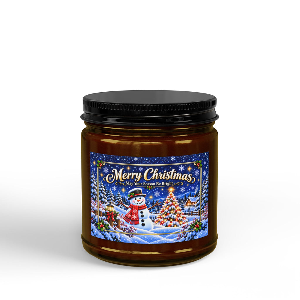 Christmas Scented Soy Candle — Merry Christmas Snowman Jar (4oz & 9oz)