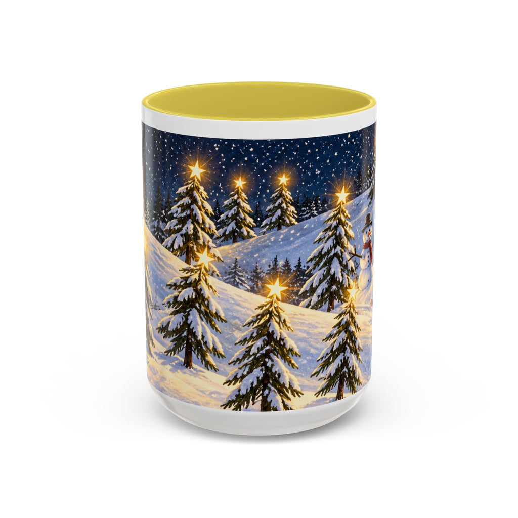 Christmas Snowy Night Mug — Festive Snowman & Sledding Holiday Coffee Cup (11oz, 15oz)