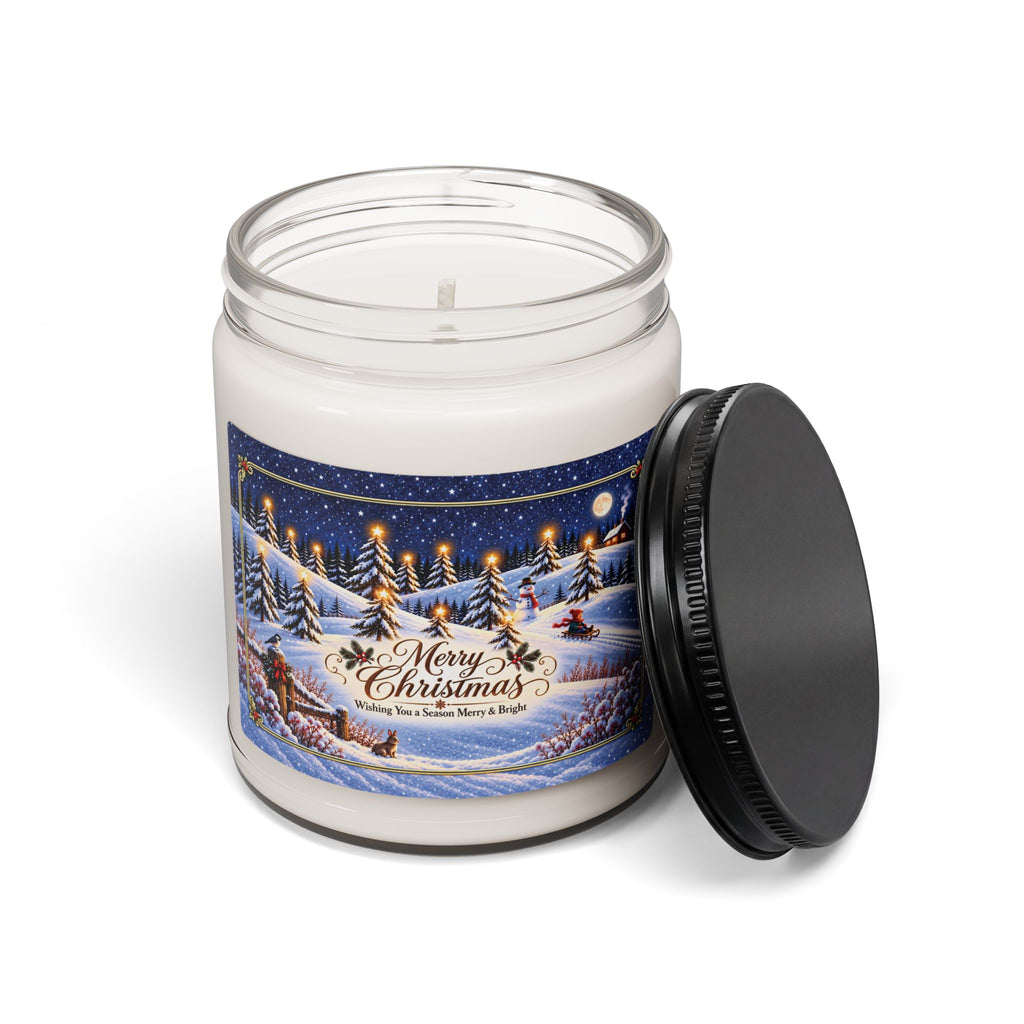 Winter Evening Snowy Pines Soy Candle — 9oz Scented Holiday Candle