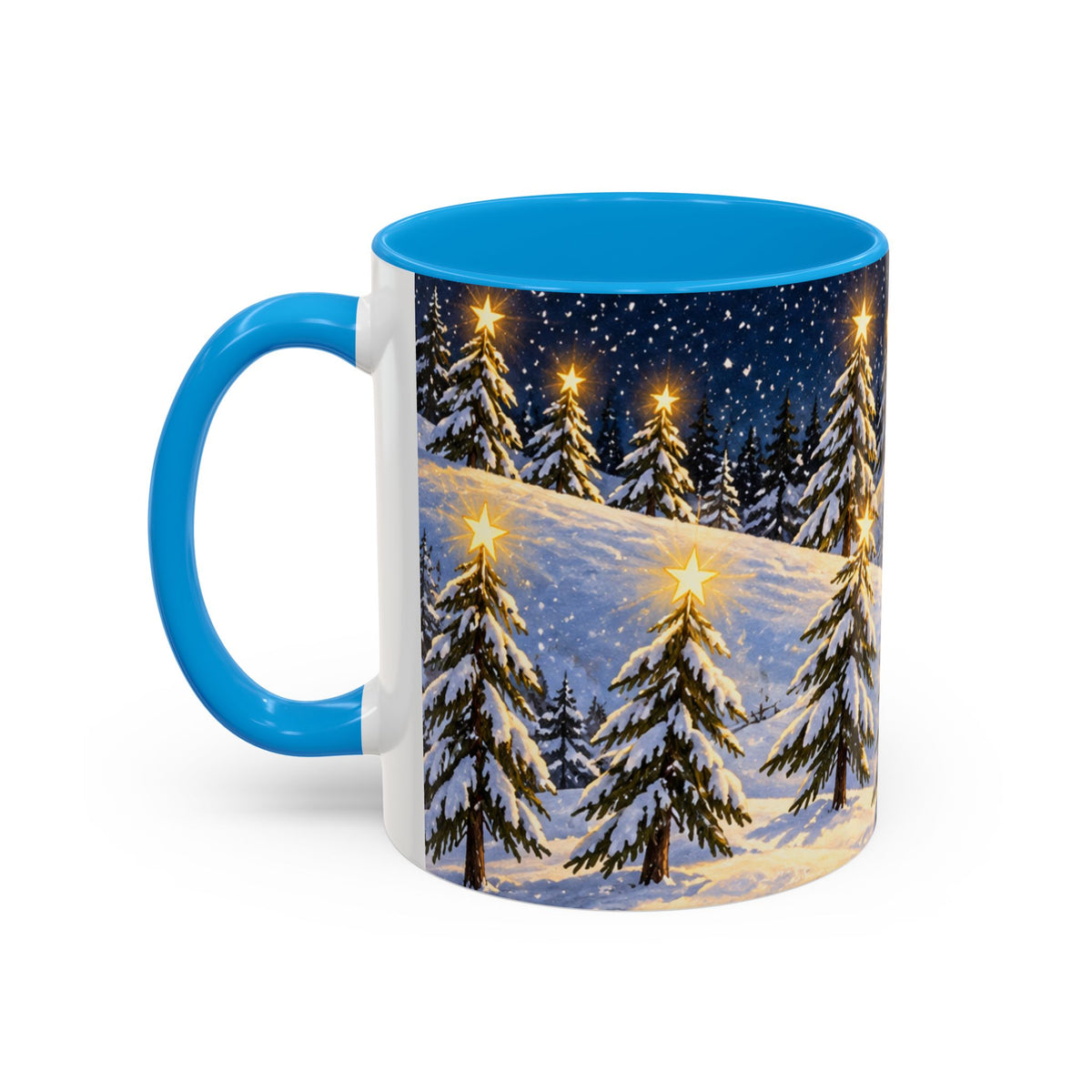 Christmas Snowy Night Mug — Festive Snowman & Sledding Holiday Coffee Cup (11oz, 15oz)