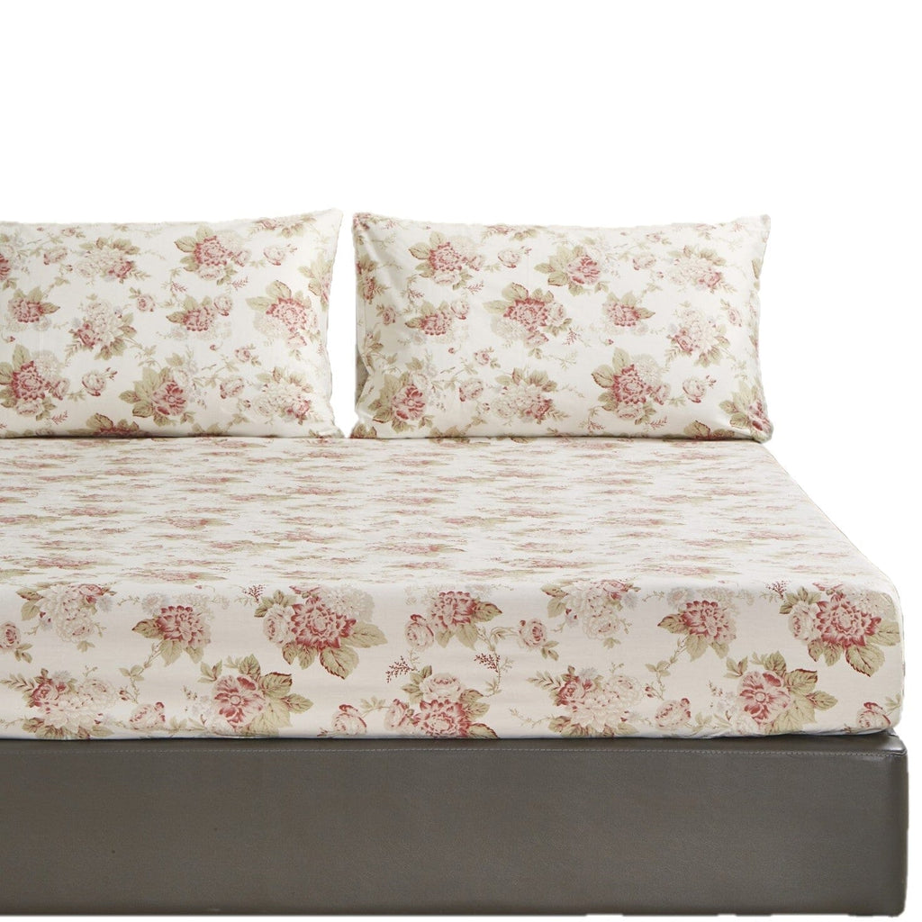 Hint of Mint Floral Fitted Sheet Set