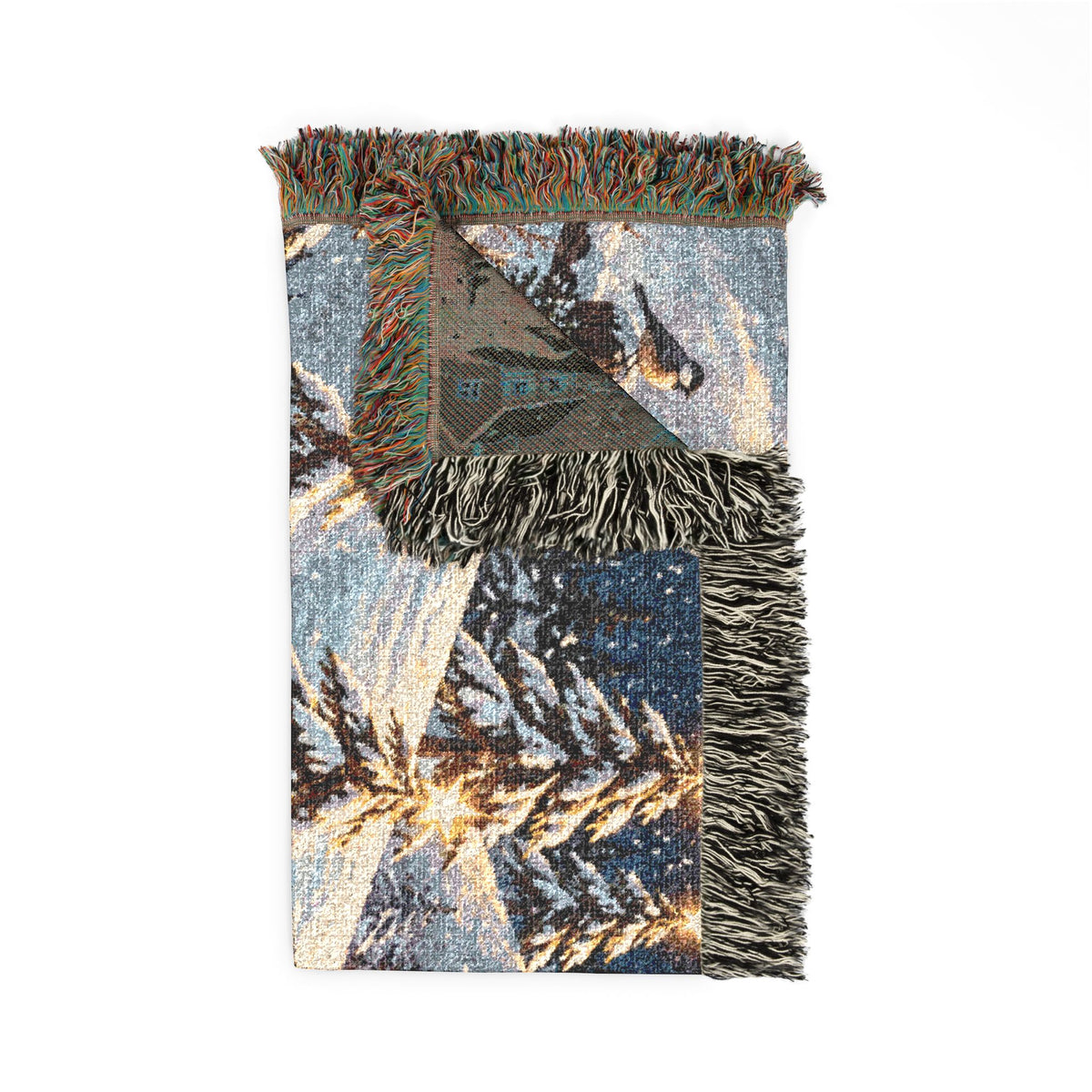 Winter Snowy Hill Woven Blanket — Cozy Holiday Cabin Throw