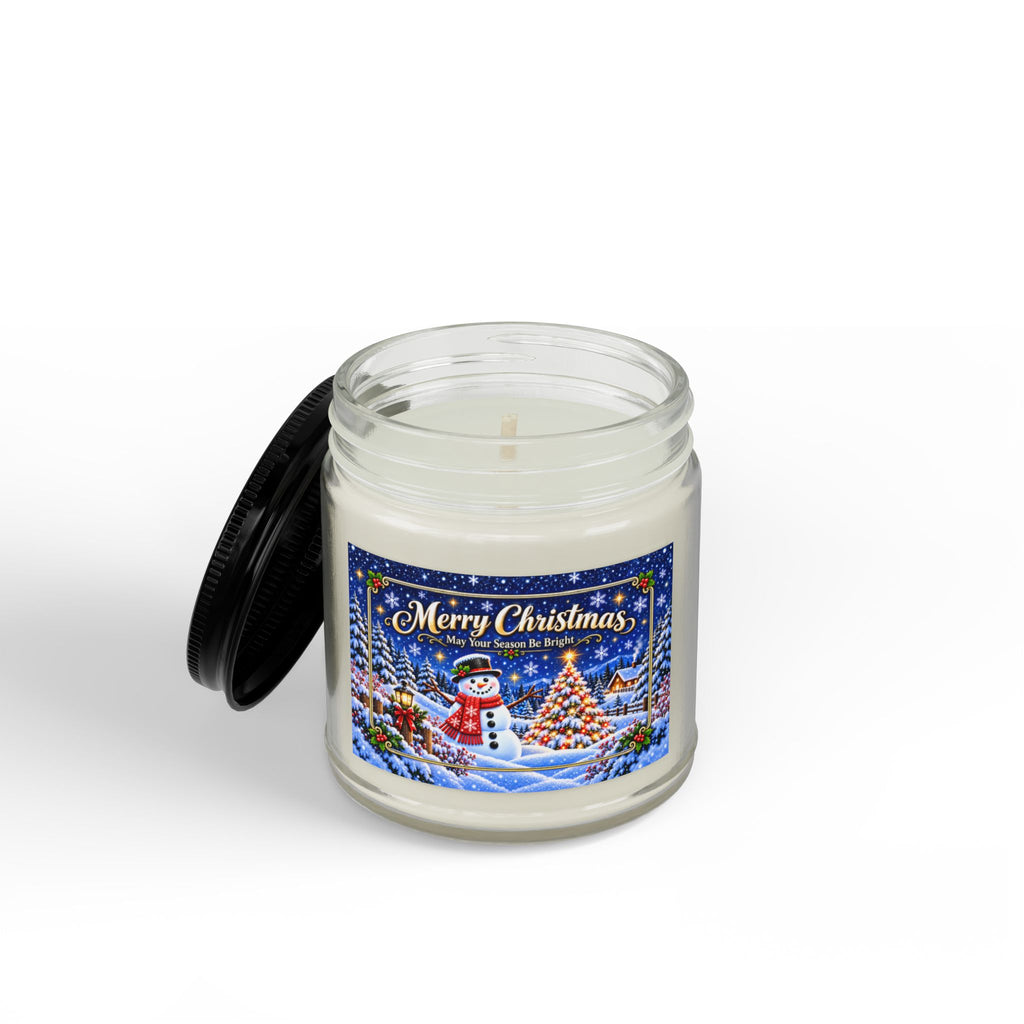 Christmas Scented Soy Candle — Merry Christmas Snowman Jar (4oz & 9oz)