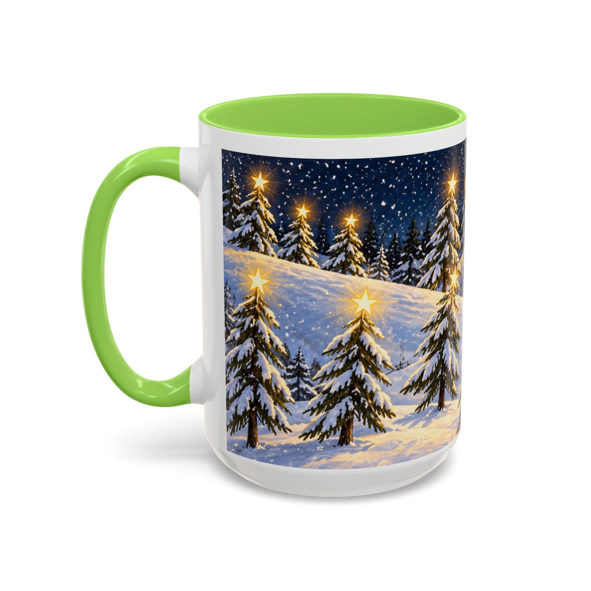 Christmas Snowy Night Mug — Festive Snowman & Sledding Holiday Coffee Cup (11oz, 15oz)