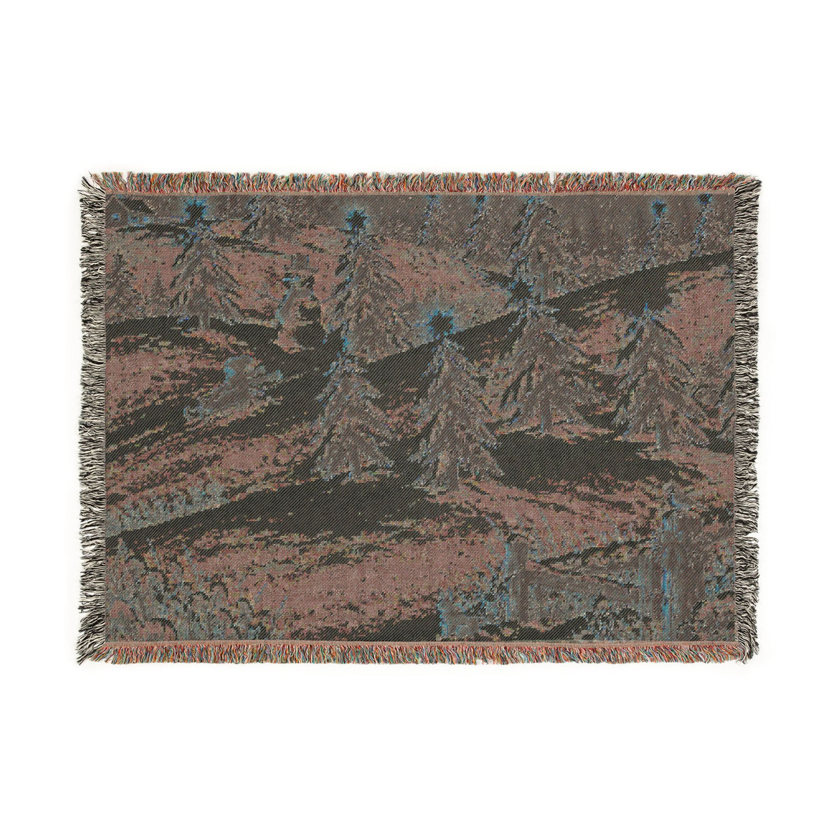 Winter Snowy Hill Woven Blanket — Cozy Holiday Cabin Throw