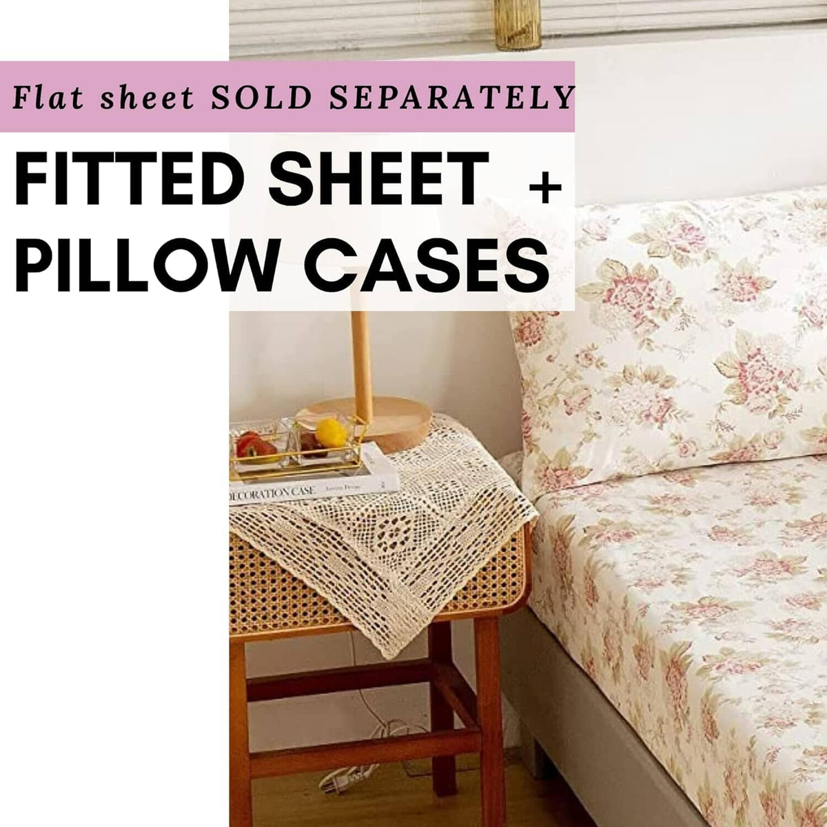 Hint of Mint Floral Fitted Sheet Set
