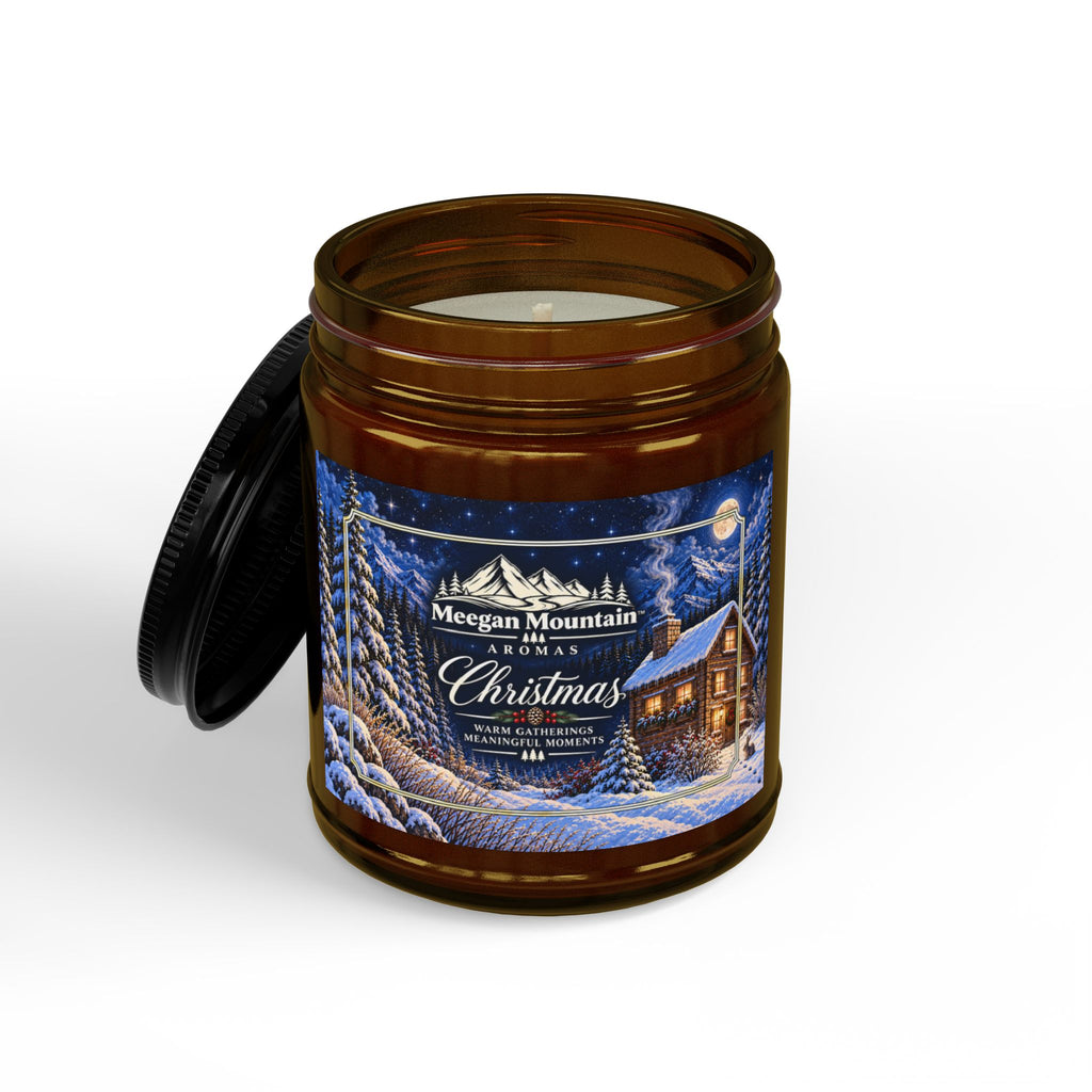 Christmas Cabin Soy Candle — Scented Amber Jar (4oz & 9oz)