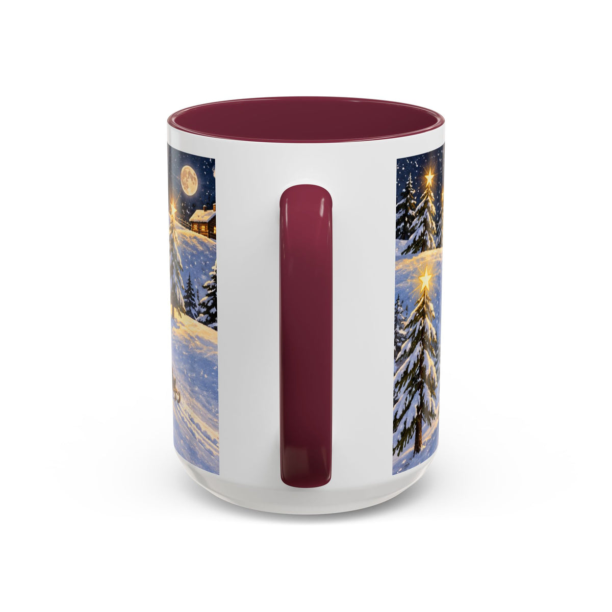 Christmas Snowy Night Mug — Festive Snowman & Sledding Holiday Coffee Cup (11oz, 15oz)