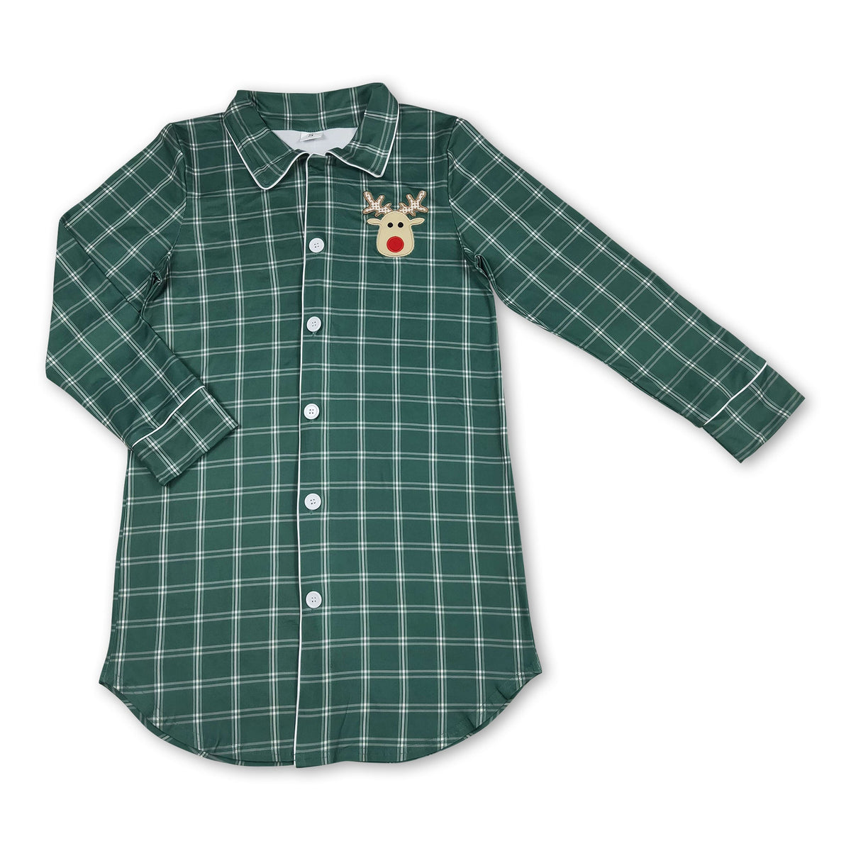 Plaid Deer Christmas Sleepwear Top
