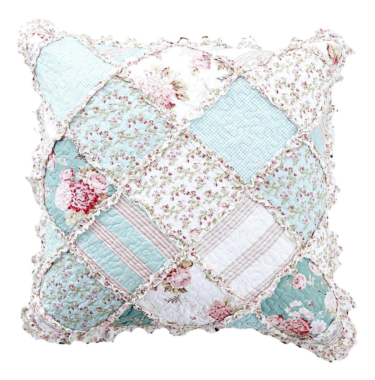 Patchwork Floral Euro Pillow Cover