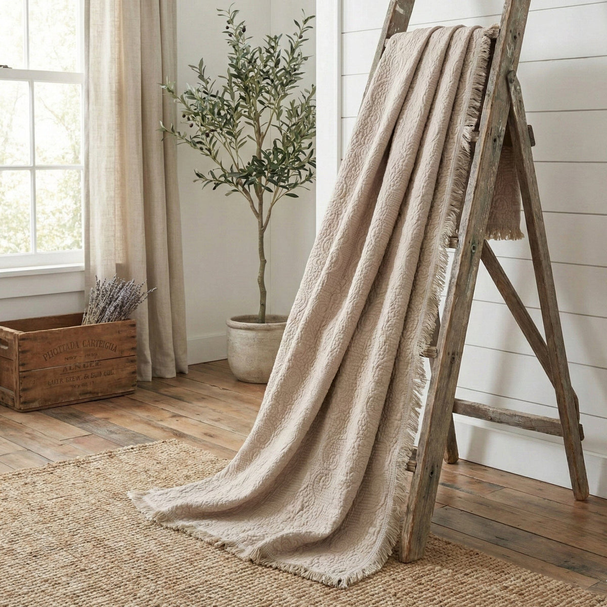 Cotton Quilted Throw Blanket