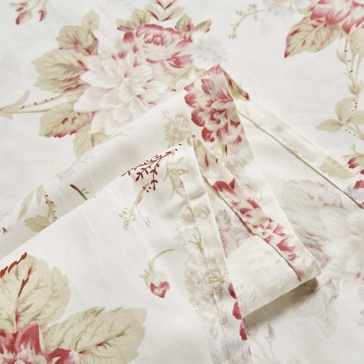 Hint of Mint Floral Flat Sheet Set