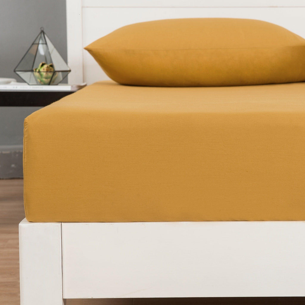 Honey Yellow Fitted Sheet Set