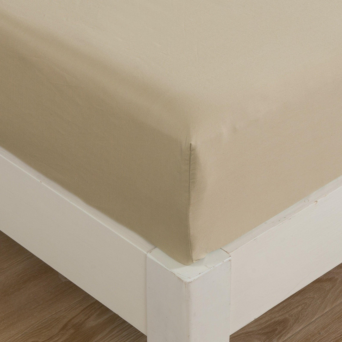Sandy Beige Fitted Sheet & Pillowcase Set