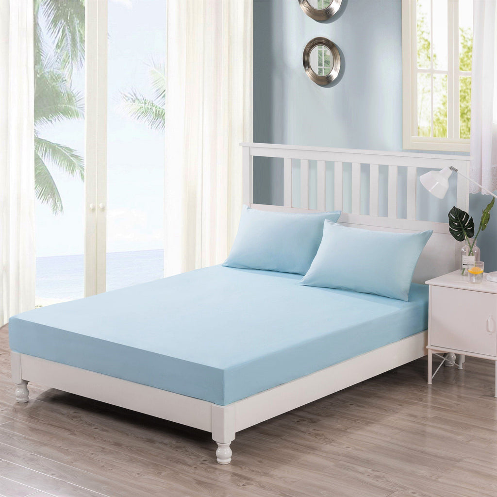 Seafoam Blue Fitted Sheet Set